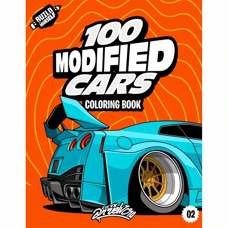 100 Modified Cars Coloring Book For Adults Kids, Cool Sport Cars JDM Luxury Race Car Coloring Pages, Creative Stress Relief Drawing Book 17x25cm - Multicolor - View 1