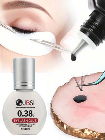 1 pièce Colle pour extension de cils noire 10 ml, tenue super forte, imperméable, hypoallergénique, temps de séchage d'1 seconde, faible fumée. Peut prolonger les cils. Adhésif professionnel pour extension de cils pendant 7+ semaines. À utiliser uniquement par des professionnels, usage personnel interdit.