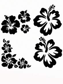 1 pieza Calcomanía con láser de flor de hibisco para parachoques/ventana/cubierta del tanque de coche, decoración resistente a los rayones, impermeable y resistente al sol - Unitalla - Ver 14