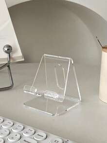 1/3pcs Transparent Acrylic Mobile Phone Display Stand Holder For Bedroom, Living Room, Office,Desktop Creative Tv Viewing Slouchy Holder, Cell Phone & Tablet Slouchy Bracket,Creative Decor, Convenient Charging, Suitable For Multiple Scenarios,Minimalist Phone Storage Rack.