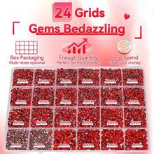 21000Pcs Red Rhinestones For Bedazzling Kit, Mix Sizes Jelly Bedazzling Resin Gems, Gems Bedazzling For Crafting, Flatback Resin Rhinestones For Craft DIY Face Makeup{"Color_name":"S12"} - S12 - 查看 4