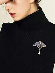 1pc Vintage Cloisonné Fairy Brooch With Sparkling Rhinestone-Encased Wings - Elegant Retro Statement Jewelry For Women & Men, Perfect For Formal Dresses, Casual Jackets, Coats, Scarves, Ideal For Christmas Parties Gift