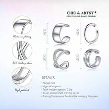 CHIC And ARTSY Cuff Earrings 925 Sterling Silver NonPiercing Fake Helix Cartilage Ear Cuff Earrings Various Styles Fine Jewelry For Women Man