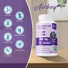 XEMENRY Complejo de resveratrol antioxidante, fórmula antienvejecimiento, 120 unidades, 70% polifenoles, mejora apariencia de piel radiante y saludable, suplemento nutricional, apoya bienestar celular, ideal para adultos, fácil de tomar - 120 cápsulas - Ver 5