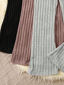 3 sztuki/zestaw dziewczęcych, jednolitych kolorów, obcisłych, rozszerzanych spodni, jesień/zima