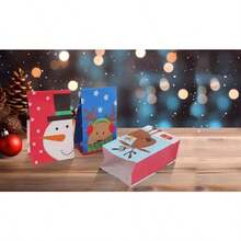 Christmas Treat Bag Small Xmas Gift Bag For Kid Holiday Goodie Party Favor Paper 24 Pack# DOUYYY