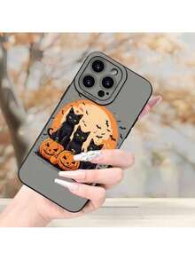 Funda de teléfono con diseño de calabaza de Halloween y gato negro, tema de animales, textura mate de ojos de ángel, adecuada para iPhone 17 16 15 14 13 12 11 XS XR X 7 8 Plus Pro Max, funda de teléfono de Halloween, funda de teléfono estética, funda de teléfono de Navidad, funda de teléfono estética, funda de teléfono de anime, funda de teléfono linda, funda de teléfono adorable, accesorios de teléfono temáticos, funda de teléfono de temporada, funda protectora de textura mate, funda de teléfono duradera, funda protectora de teléfono, funda de teléfono única, accesorios de teléfono de moda, para amantes de Halloween, amantes de la estética - Mezcla de color 1 - Ver 6