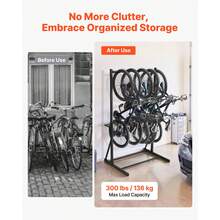 Bike Rack, 300LBS/136KG Capacity For Up To 5 Bikes, Freestanding Bike Storage Rack, Carbon Steel Vertical Bicycle Stand For Home, Yard, Garage, Living Room, Indoor/Outdoor Bicycle Storage Stand - 1 Car 1 Piece 5 Vertical Racks - View 3