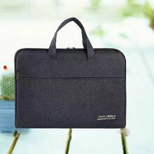 Canvas File Bag Business Meeting Bag Thickened Laptop Bag For Men And Women's Business Trip Briefcase Document Storage