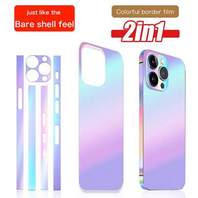 Bộ sản phẩm 1+1, Miếng dán bảo vệ khung điện thoại phát sáng + Miếng dán mặt lưng, Hiệu ứng phát sáng rõ rệt trong bóng tối, Tự phục hồi, Bảo vệ khung khỏi va đập và trầy xước, Chất liệu keo cao cấp, Độ bám dính chắc chắn, Tương thích với iPhone 17 Pro Max/17 Pro/17 Air/17/16 Pro Max/16 Pro/16 Plus/16/15 Pro Max/15 Pro/15 Plus/15/14/13/12 và các dòng khác.