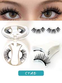 1 Pair/Set CC Curl Magnetic False Eyelashes Kit With Professional Tweezer, Reusable, No Glue Needed, Suitable For Lazy Ones, Natural Manga Lash Brush Design, 3D Volume Fake Lash Strips For Lovely Eye Lift Look, Suitable For Daily Wear, Work, Study, Travel, Party, Women's Gift, Women's Christmas Gift Strip Lashes,Lashes,Eyelashes,Fake Lashes