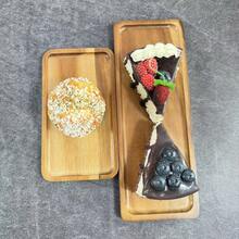 Japanisches Rosenholz rechteckiges Serviertablett, hitzebeständige Holzmaserung Platte, Brotbrett, Teetassen Halter