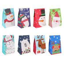 Christmas Treat Bag Small Xmas Gift Bag For Kid Holiday Goodie Party Favor Paper 24 Pack# DOUYYY