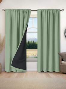 1pc Light Gray Blackout Curtain, Thermal Insulated Blackout Curtain Blocks UV Rays, Suitable For Living Room, Bedroom, Darkens Room In Power Outage, Autumn/Winter