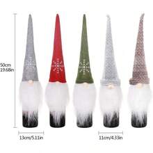 Christmas Wine Bottle Covers 5pcs Decorative Handmade Santa Claus Xmas Wine Bottle Covers Bags For Whiskey Spirits Champagne Christmas Party Decorations Festival Dinner Party Table Xmas Holiday Gifts