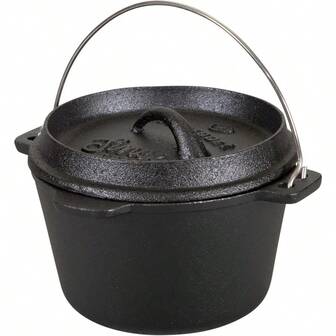 1 QT PreSeasoned Cast Iron Dutch Oven Flat Bottom 16016