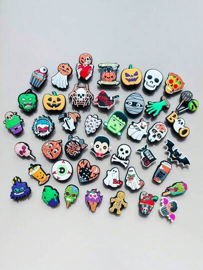 30 PEÇAS Pacote Misto Série Halloween, Conjunto de Decorações de Sapato Halloween, Acessórios de Sapato Esportivo de PVC, Vários Temas Emocionantes, Fantasmas de Desenho Animado, Abóboras, Gatos Pretos, Acessórios de Sapato de Madeira DIY para Jardim, Decorações de Festival, Aniversário, Natal, Dia dos Namorados, Presentes de Festa de Halloween - Ideias de Presente