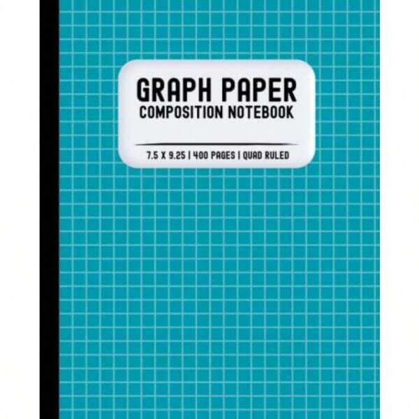 Graph Paper Composition Notebook: 400 Pages Graphing Grid Paper For Math Science Engineering Accounting Students 5x5 Square Ruled 7.5 X 9.25 In. Teal
