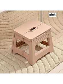 1pc Folding Stool, Lightweight And Durable Plastic, Adjustable Folding Stool, Suitable For Home, Kitchen, Bathroom, Bedroom, Portable Outdoor Travel Fishing Chair, Non- Multifunctional Small Stool, Easy To Store - Multiple Colors Available
