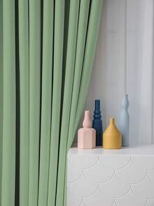 1pc Light Gray Blackout Curtain, Thermal Insulated Blackout Curtain Blocks UV Rays, Suitable For Living Room, Bedroom, Darkens Room In Power Outage, Autumn/Winter