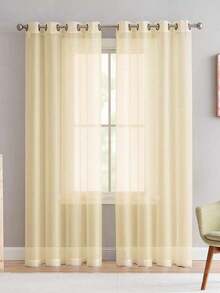 1 Pieza De Tul Transparente De Color Sólido Para Decoración De Ventana Del Dormitorio Y Sala De Estar