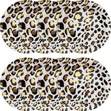 Platos de postre de leopardo, 8 unidades - Blanco, negro y dorado. - Ver 3