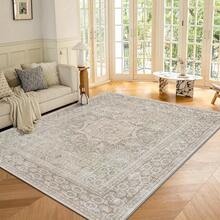 Grand tapis de sol bohème en velours - Doux, moelleux, lavable en machine, antidérapant, tapis rectangulaire avec motif floral, convient pour le salon, la chambre, la salle à manger et le bureau - Velours de polyester léger et résistant à la décoloration, tapis de salon décoration de Noël tapis de cuisine