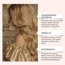 Hoegoa Hair Wax Stick For Women & Little Girls Long Lasting Strong Hold Control Hair Edge Broken Frizz Flyaway Styling Non-Greasy Smoothing Gloss Hair Finishing Shaping Back Hair Pomade Cream - 粉色 - 查看 6