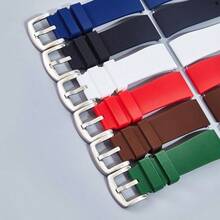 Correas de reloj de silicona suave texturizada Strapseeker: Correas de Liberacin Rpida - 20 mm, 22 mm - Correas de Reloj de Reemplazo para Hombres y Mujeres - Para relojes deportivos y de buceo - 20 mm + azul - Ver 3