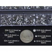 Over 2100 Pieces Crystal Clear Flat Back Glass Rhinestones Crystals For Nail Art Kit 6 Sizes (1.4mm - 4.8mm){"Color_name":"CrystalClear"} - 晶瑩剔透 - 查看 8