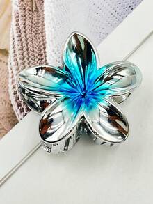 1 pieza/3 piezas/6 piezas Pinza de pelo con estampado floral bohemio de plástico ABS (resina ABS) 2025 nueva con baño electrolítico de margarita, adecuada para playa, viaje, fiesta, vacaciones, vuelta al colegio, accesorios dulces para coleta, pinza de pelo de flor para invierno