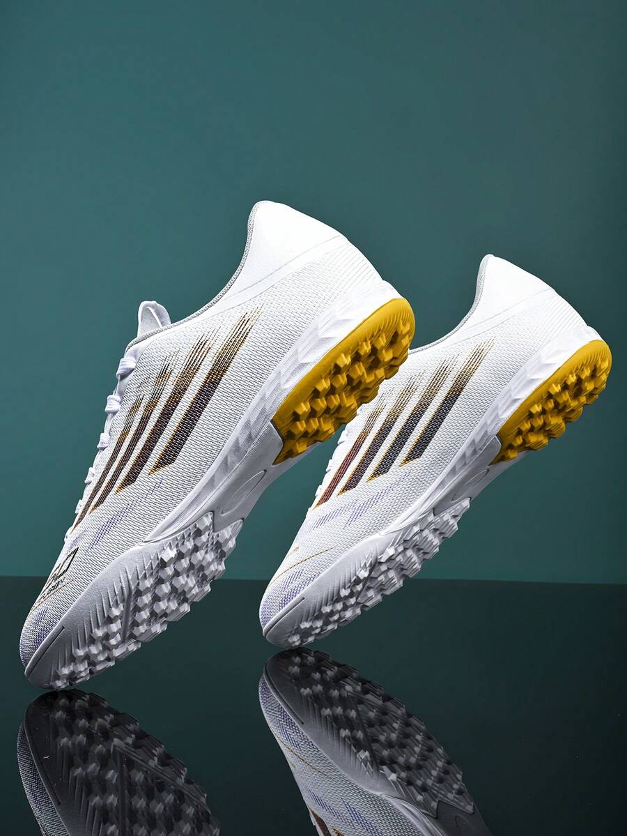 New Recommended Soccer Shoes For Men, Women, And Teenagers, Short Studs, Non-Slip, Low-Top, Durable, Suitable For Daily Grass Soccer Training And Matches, All Seasons - White - View 1