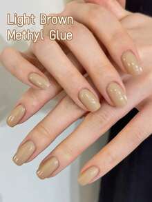 1Pc 15ML New Oatmeal-Colored Nail Gel Polish For Autumn And Winter Fashion – LED Glossy Finish Nails. Salon Female Nail Art Tools, Stylish Solid-Color Nail Gel, Salon Pure-Color Art. - màu nâu - Xem 3