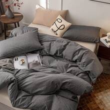 Ultra Soft 100% Cotton Solid Color Dusty Pink Queen Duvet Cover Set With Zipper Closure - 3 Pieces,  In 2025 - 灰色的 - 查看 3