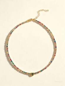 1pc Minimalist Classic Multi-Color Beaded Choker Necklace, Suitable For Women's Party And Daily Matching, Random Color (Random Quantity) - Color - View 7