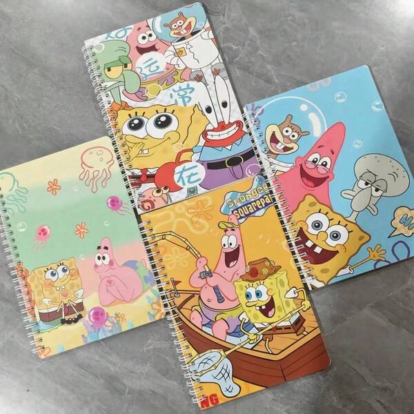 SPONGEBOB 1pc/2pcs SPONGEBOB High Quality SpongeBob Spongehead Patrick Star A5 Spiral Binding Notebook, Special For Students, Beginning School, Small Gifts For Fans Christmas Gifts (Random Style)