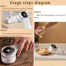 USB Powered Adjustable Electric Lint Remover - Powerful Motor, USB-C Fast Charging, Portable Fabric Shaver For Sweaters, Clothes, Furniture, Carpets, Bedding - Includes Cleaning Brush, Essential For Home & Travel Laundry - White & Rose Gold Decorative Design, Compact & Efficient, Stylish Storage Solution.