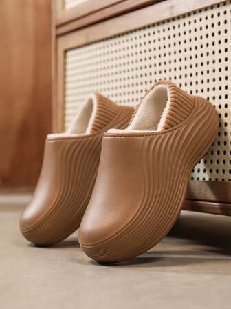 2025 Nuevos zapatos de suela gruesa, transpirables y de fácil deslizamiento para hombres en otoño/invierno, con suela de EVA fácil de limpiar, punta cerrada, forro cálido, zapatos de chef, zapatos de trabajo, de slip-on