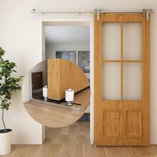 CCJH - Guía de piso para puerta de granero de acero inoxidable ajustable para puerta corredera, rodamiento de bolas, montaje en pared, ruedas que no rayan - guía de puerta de acero inoxidable - Ver 2