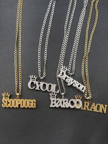 Naszyjnik z podwójnym łańcuszkiem krawężnikowym z imieniem i nazwiskiem - stal nierdzewna 304, złoty kolor, hiphopowy, 3D, błyszczący wisiorek dla mężczyzn, spersonalizowany prezent dla niego, taty, pary (Dzień Ojca, ukończenie szkoły, Dzień Matki), dodatek na imprezę, styl hip-hopowy, wykwintne rzemiosło, biżuteria dla par, modny dodatek, trwała biżuteria, stylowa biżuteria, prezent na ukończenie szkoły, czarny, srebrny, złoty, stylowy, kolorowy, vintage, unisex, swobodny, słodkie, niestandardowy, spersonalizowany, wyjątkowy, na rocznice, na urodziny, na ukończenie szkoły, na imprezę, szykowna jesień, szykowna zima