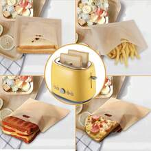 5pcs, 6.3x6.5in/16x16.5cm~ Non-Stick Reusable Toaster Bags, Create Grilled Cheese Sandwiches In Toaster, Microwave Oven Or Grill, Pizza Panini & Garlic Bread,Compatible With Halloween Gifts, Christmas Gifts, Valentine's Day Gifts, It Is A Great Kitchen Gift - Multicolor - View 4