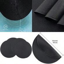 Round Braided Placemats For Dining Table Set Of 4 HeatResistant Table Mats Washable Woven Vinyl 15 Inch Round Place Mats Black 4
