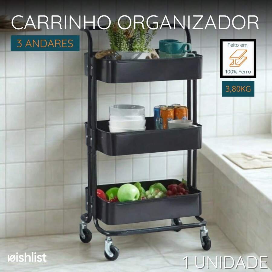 Storage Island & Carts - 黑色 - 查看 1