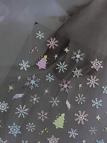 1 bộ sticker dán móng tay 5D hình bông tuyết, cây thông Noel, lông vũ, ngôi sao, pha lê và đá quý nhiều màu sắc, họa tiết mùa đông độc đáo, phù hợp cho nữ, dự tiệc Giáng sinh, cho cả móng ngắn và dài. - Nhiều màu - Xem 2