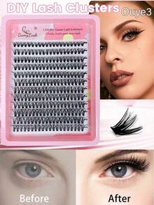 Ondine 240 Cluster False Eyelash Segmented Hot Melt Blossoms D Curled Thick Style Self Grafted 3D Eyelash