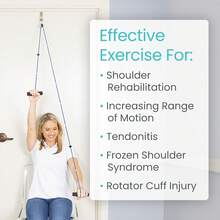 Vive Shoulder Pulley Physical Therapy - Rotator Cuff Pain Pulley System - Over Door Rehab Exerciser - With Durable Metal Pulley & Comfortable Padded Handles - 1 - View 3