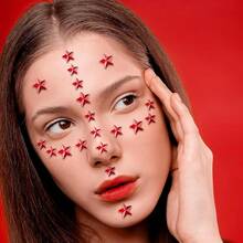 264Pcs Star Face Gems Eye Gems, Self-Adhesive Face Jewels Rhinestones 5/7/10 Mm DIY Face Gems Stick On, Patriotic Makeup Gems Rave Accessories For Face Eyes Hair Makeup Body, Crafts (Red-Star){"Color_name":"Red-Star"} - sao đỏ - Xem 8
