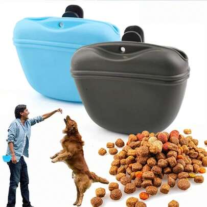 Bolsa de Alimentación para Mascotas, Bolsa de Entrenamiento al Aire Libre, Bolsa de Comida para Perros, Bolsa de Silicona Portátil para Snacks de Mascotas, Estilo Colgante para Caminar al Aire Libre, Riñonera
