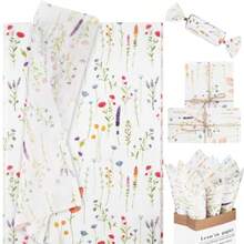 100 Sheets Spring Flower Tissue Paper 20x14 Inches Easter Plaid Party Supply Gift Wrap Decoration DIY Craft Wedding
