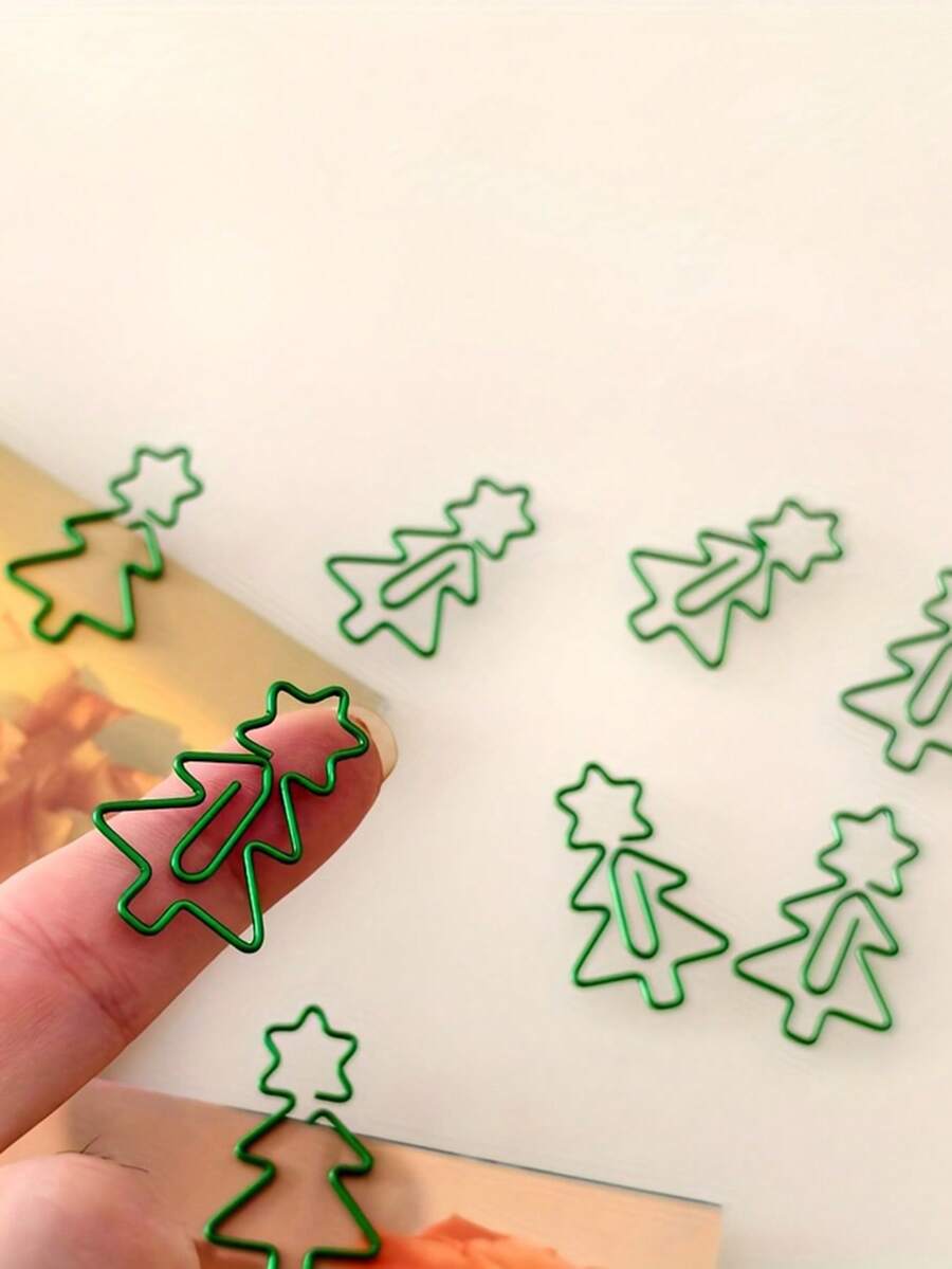 10 Stücke Weihnachtsbaum Büroklammern, kreative Feiertags-Büroartikel Lesezeichen Ordner, Weihnachts-Serie kleine Geschenke geeignet für Lehrer, Schüler, Kollegen, Freunde, Feiertags-Geschenke, Bürobedarf, Weihnachtsdekoration